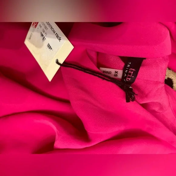 Trina Turk Fuchsia Backless Ruffle Dress