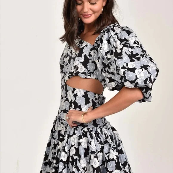 Tri-Color Floral Dress