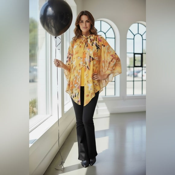 Vibrant Yellow and Orange Women's Top