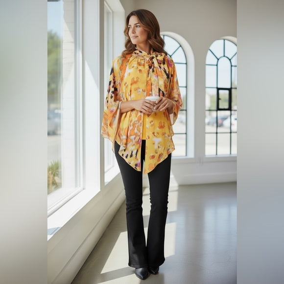 Vibrant Yellow and Orange Women's Top