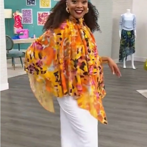 Vibrant Yellow and Orange Women's Top