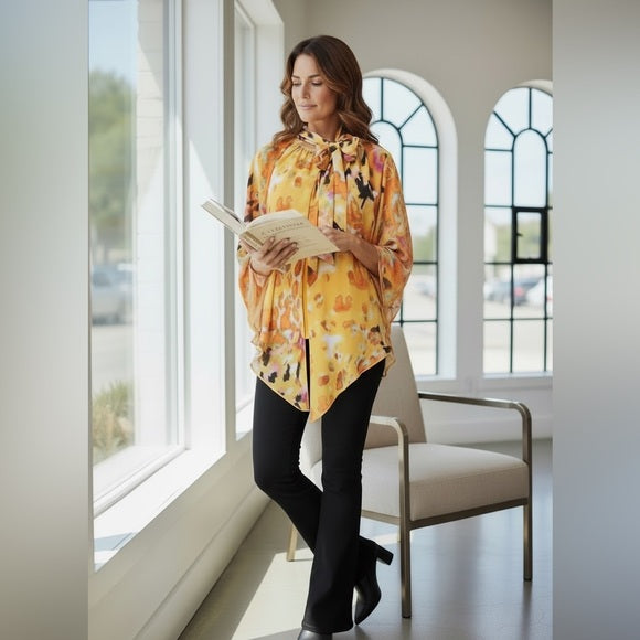 Vibrant Yellow and Orange Women's Top