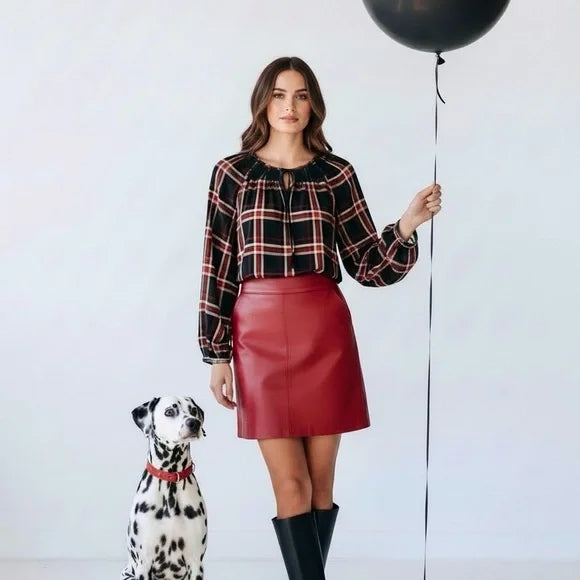 Ruff Hewn Red and Black Blouse