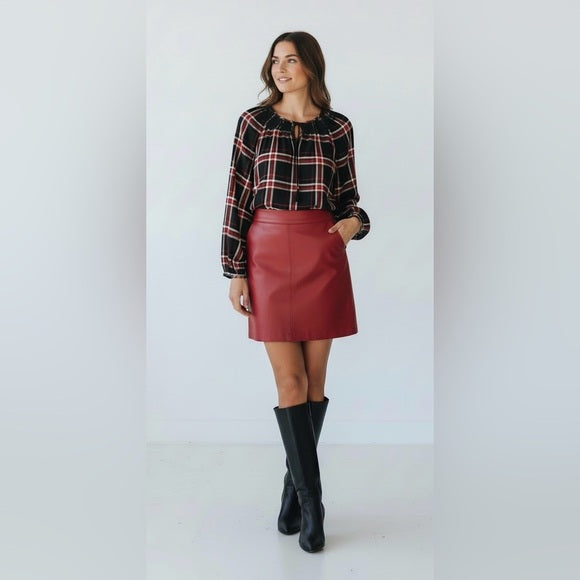 Ruff Hewn Red and Black Blouse