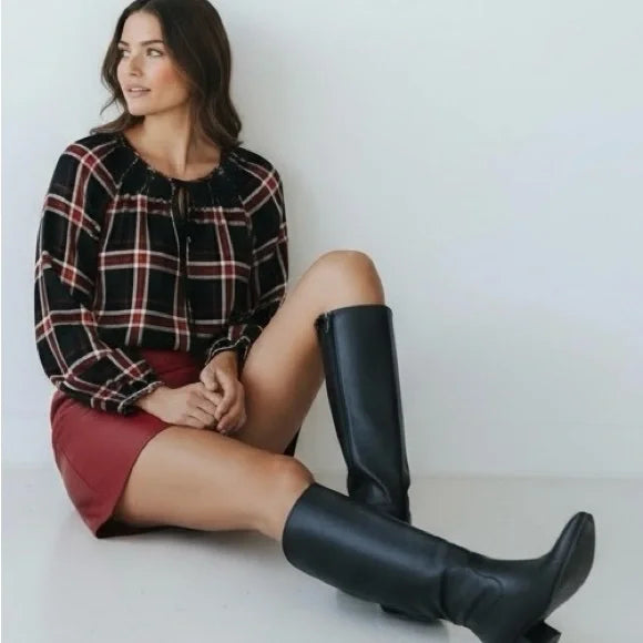 Ruff Hewn Red and Black Blouse